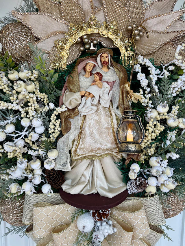 Guirlanda De Natal Sagrada Família C/ Led 65cm Nude (Cópia)