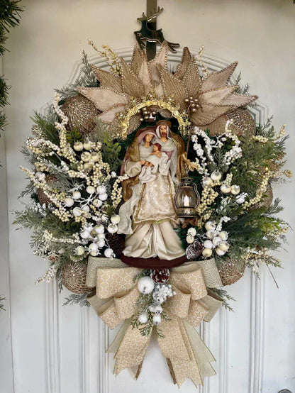 Guirlanda De Natal Sagrada Família C/ Led 65cm Nude (Cópia)