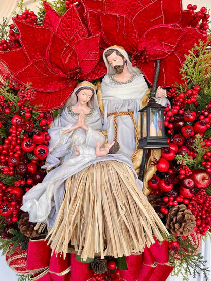 Guirlanda De Natal Sagrada Família C/ Led 65cm